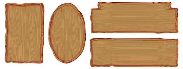 Conjunto de diferentes letreros de madera.