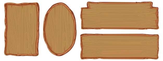 Vector gratuito conjunto de diferentes letreros de madera.