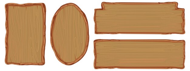Conjunto de diferentes letreros de madera.