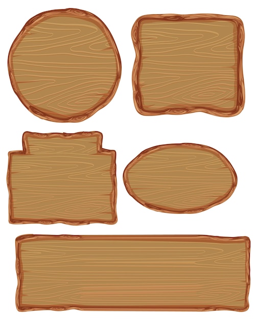 Vector gratuito conjunto de diferentes letreros de madera.