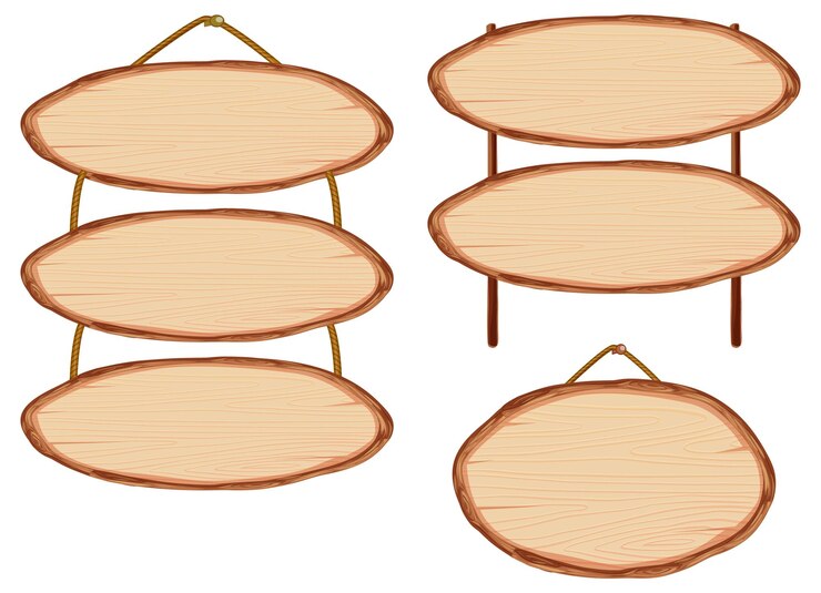 Vector gratuito conjunto de diferentes letreros de madera.