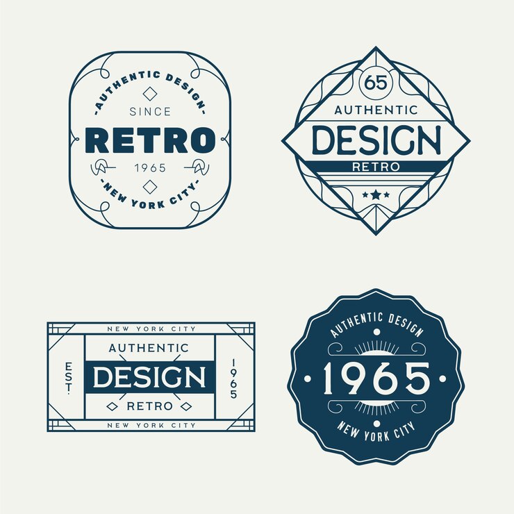 Vector gratuito conjunto de diferentes logotipos retro