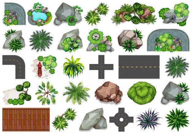 Conjunto de diferentes objetos de la naturaleza.
