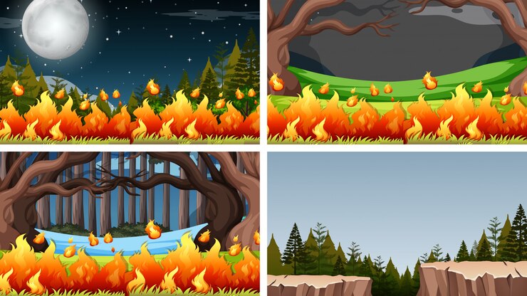 Vector gratuito conjunto de diferentes orígenes ambientales.