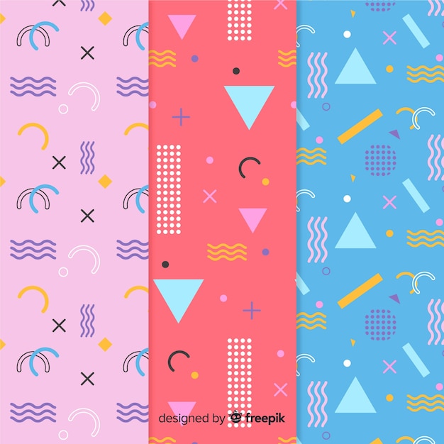 Conjunto de diferentes patrones de memphis