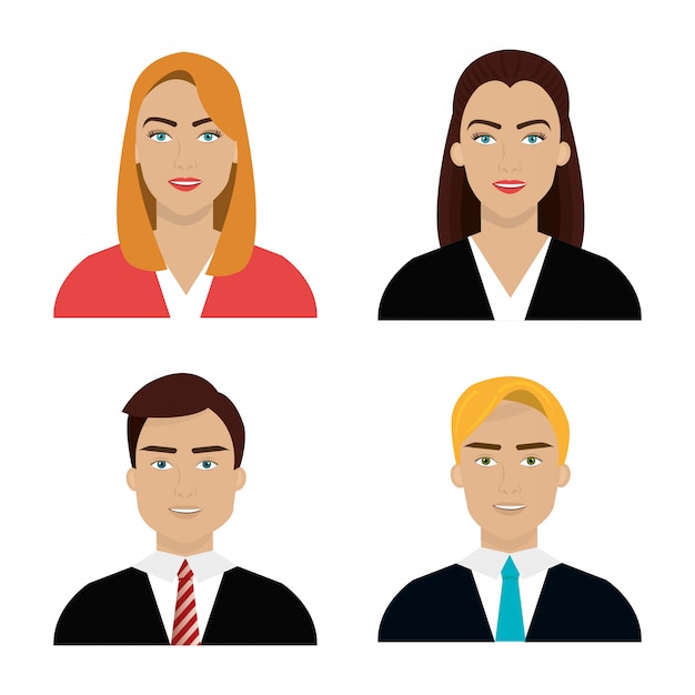 Vector gratuito conjunto de diferentes personas avatar