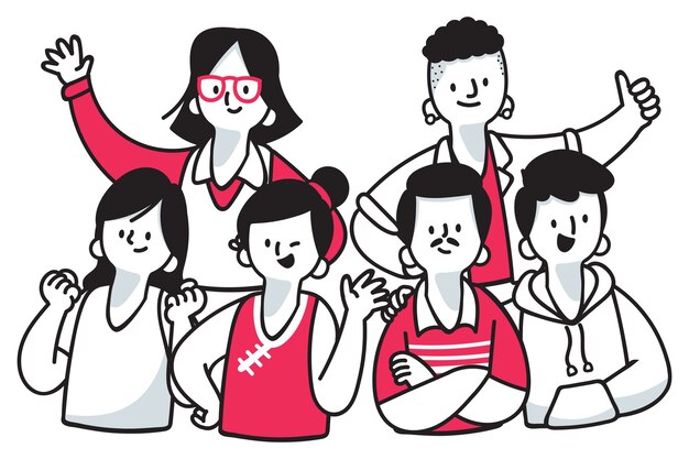 Conjunto de diferentes personas juntas