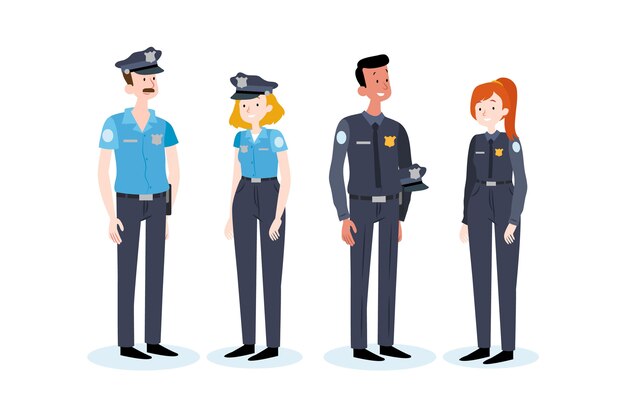 Conjunto de diferentes policías