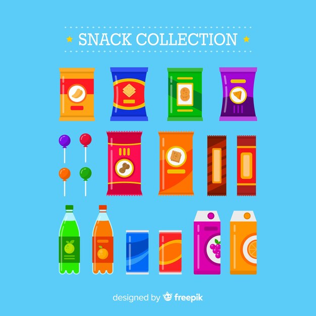 Conjunto de diferentes snacks