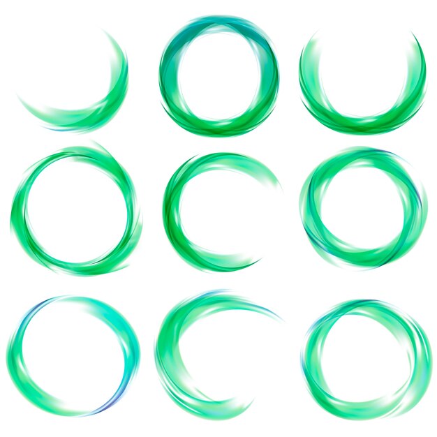Conjunto de diseño abstracto en verde.