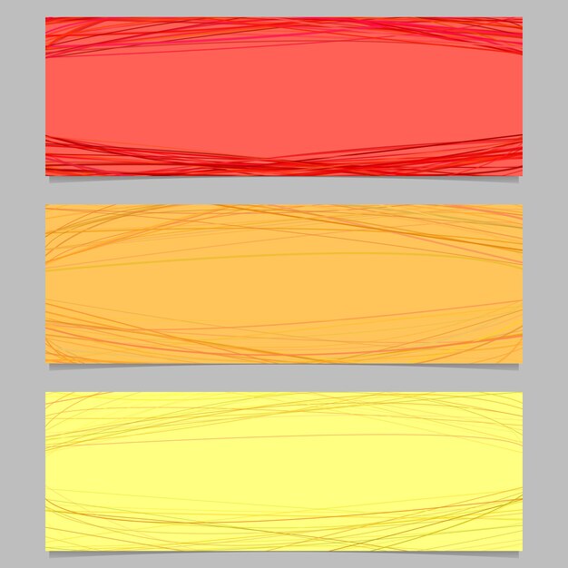 Conjunto de diseño de banner horizontal de color - gráfico vectorial con curvas aleatorias