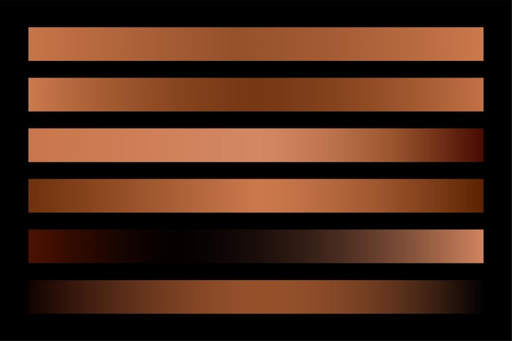 Vector gratuito conjunto de diseño de elementos de paleta de gradiente de oro rosa o cobre