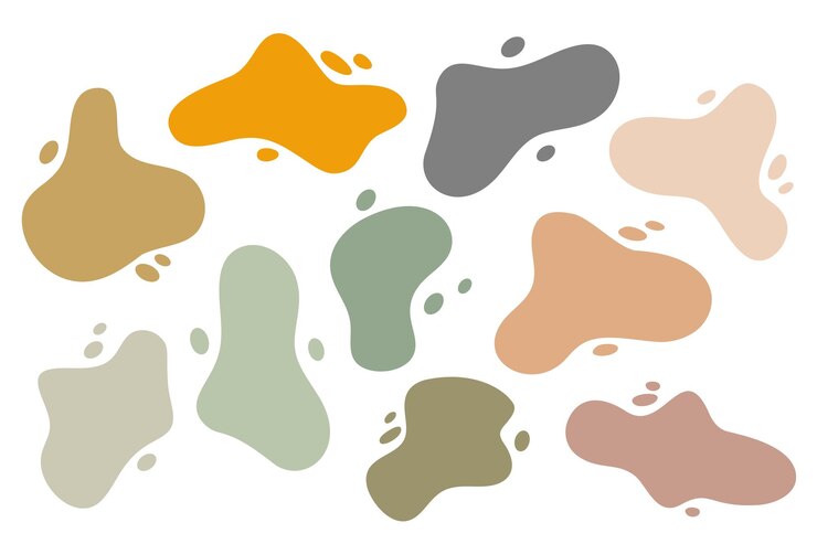 Vector gratuito conjunto de diseño de forma de mancha de color de la tierra