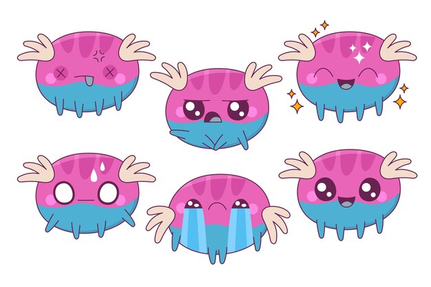 Conjunto de diseño de gestos dibujados a mano
