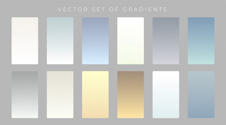 Vector gratuito conjunto de diseño de gradientes sutiles
