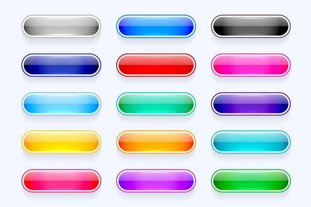 conjunto de diseño de icono de elemento de botón de aplicación UIUX vacío