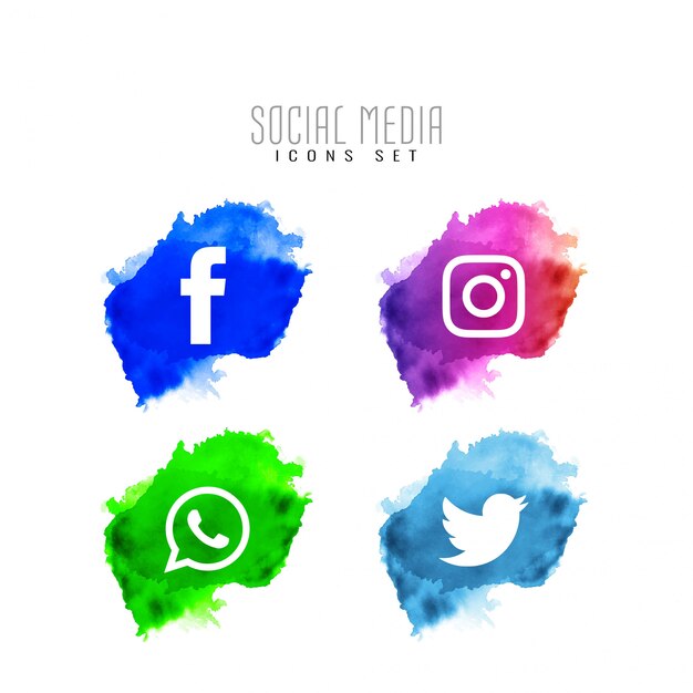 Conjunto de diseño de iconos de redes sociales modernos