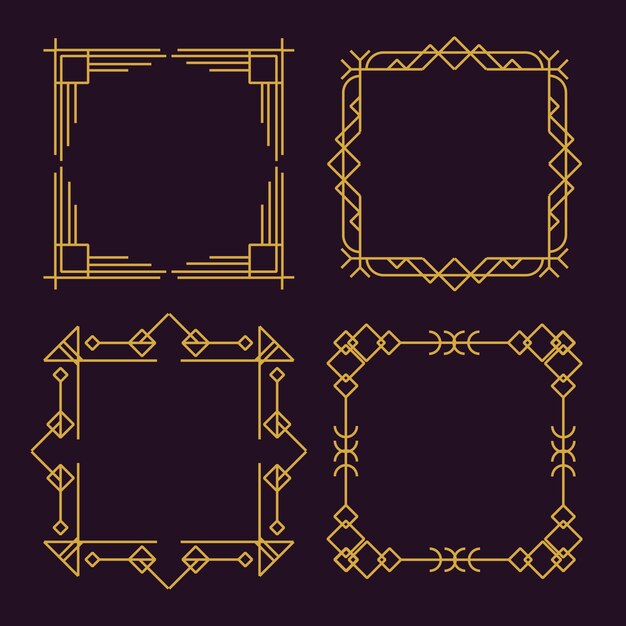 Conjunto de diseño de marco art deco