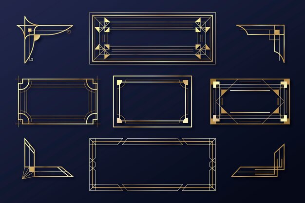 Conjunto de diseño de marco art deco