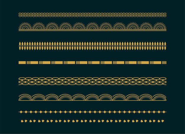 Conjunto de diseño de patrón de fronteras boho étnico decorativo
