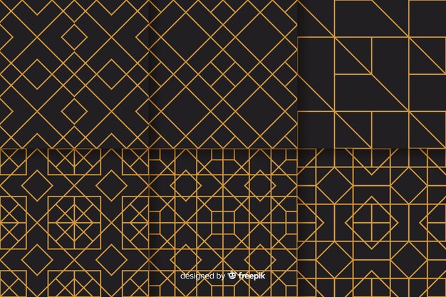 Conjunto de diseño de patrón geométrico de lujo