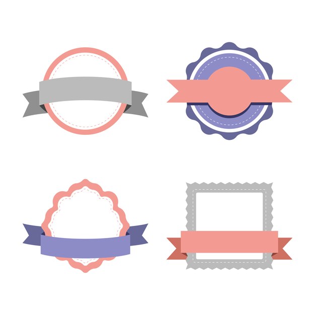 Conjunto de diseño de placa pastel.