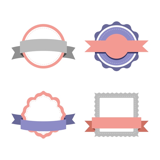 Conjunto de diseño de placa pastel.