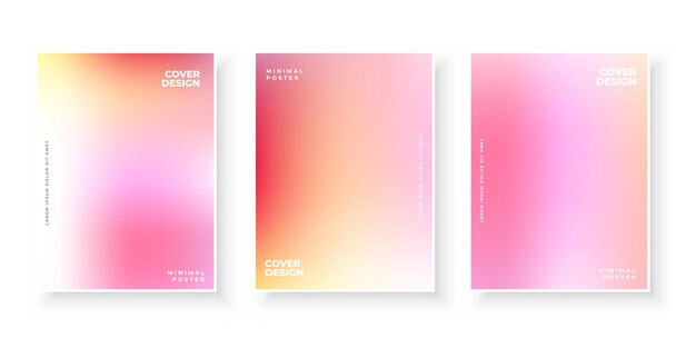 Conjunto de diseño de plantilla de cubiertas de degradado suave colorido