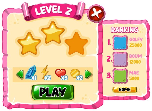 Conjunto de diseño de plantilla de elemento de juego