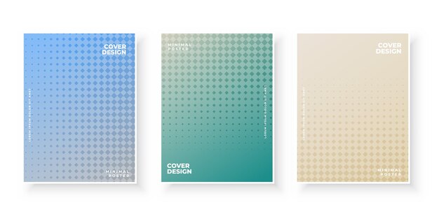Conjunto de diseño de plantillas de cubiertas de degradado moderno colorido