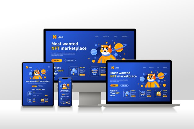 Conjunto de diseño de sitio web con capacidad de respuesta degradada