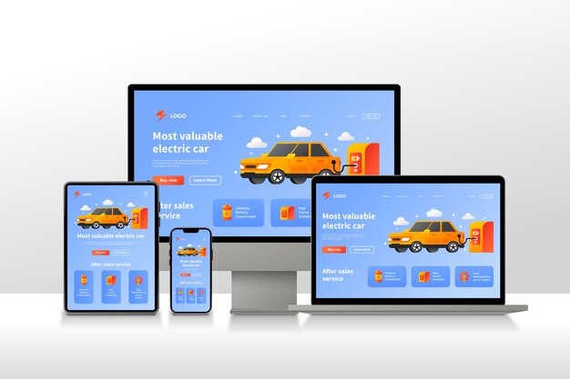 Conjunto de diseño de sitio web con capacidad de respuesta degradada