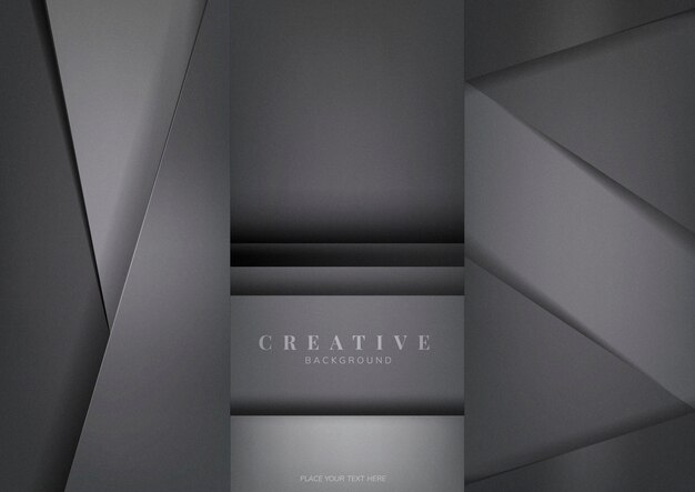 Conjunto de diseños abstractos de fondo creativo en gris oscuro