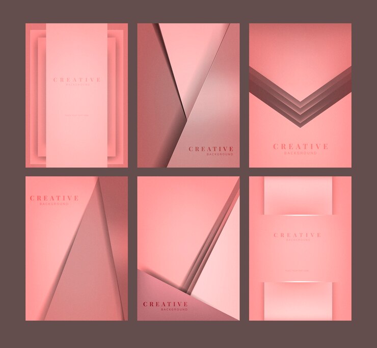 Vector gratuito conjunto de diseños abstractos fondo creativo en rosa