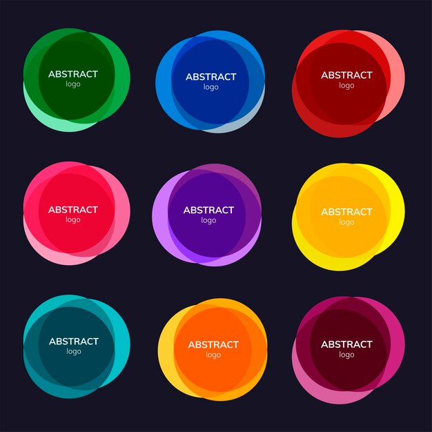 Conjunto de diseños abstractos de la insignia.