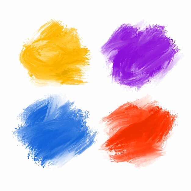 Conjunto de diseños decorativos modernos y coloridos de acuarela con pincel