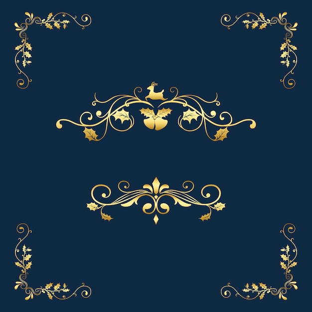 Conjunto de diseños decorativos de Navidad para vector de tarjetas