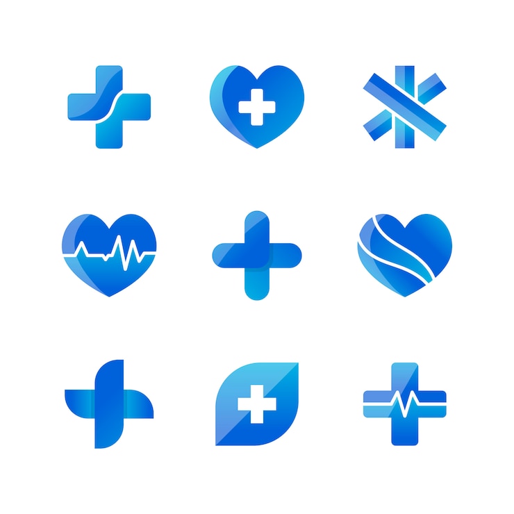 Vector gratuito conjunto de diseños de iconos médicos 3d