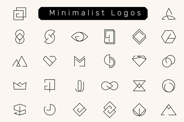 Conjunto de diseños de logotipo mínimo
