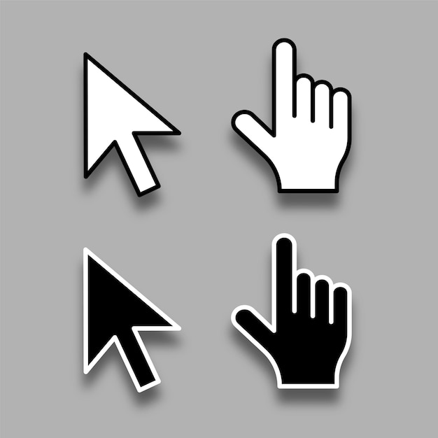 conjunto de diseños de símbolos de dedos de la mano y del cursor