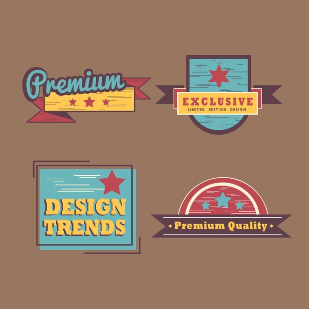 Conjunto de distintivos de calidad premium.