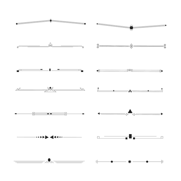 Vector gratuito conjunto divisor ornamental caligráfico