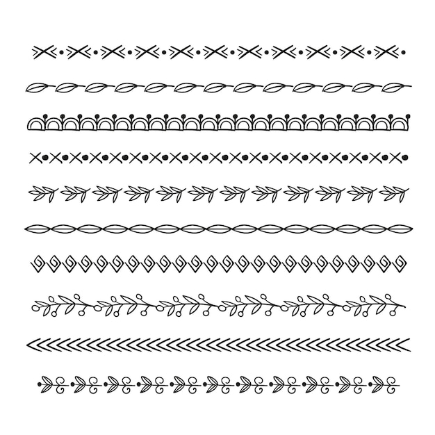 Conjunto divisor ornamental elegante dibujado