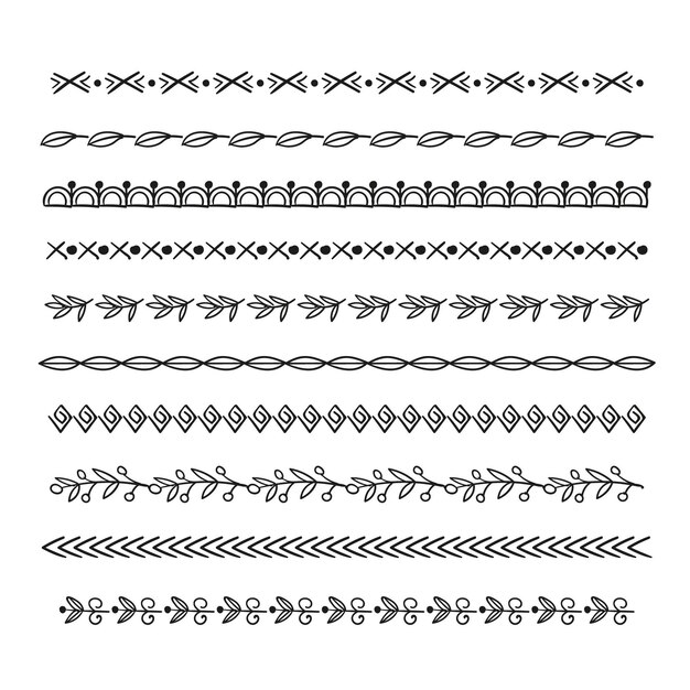 Conjunto divisor ornamental elegante dibujado