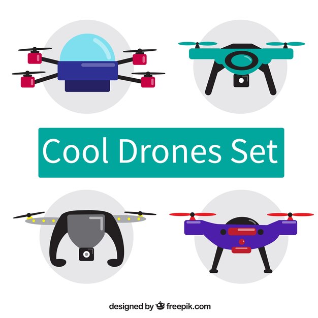 Conjunto de drones con diseño moderno