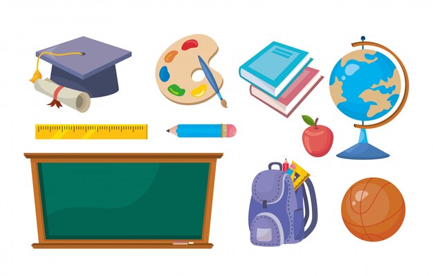 Conjunto de educación elemental creativa para aprender.