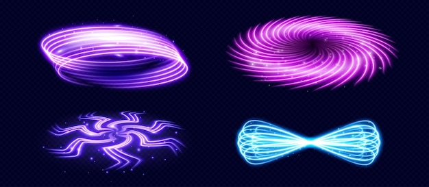 Conjunto de efectos de luz de neón