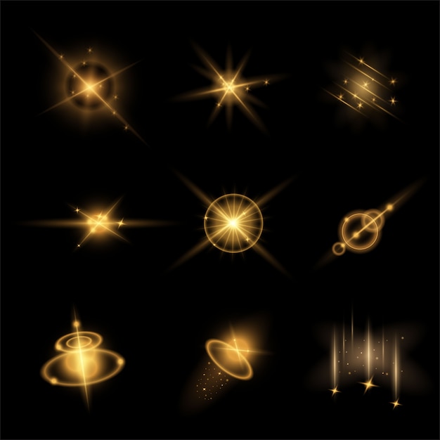 Vector gratuito conjunto de efectos de luz