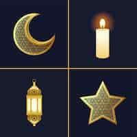 Vector gratuito conjunto de eid mubarak