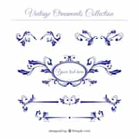 Vector gratuito conjunto elegante de adornos vintage